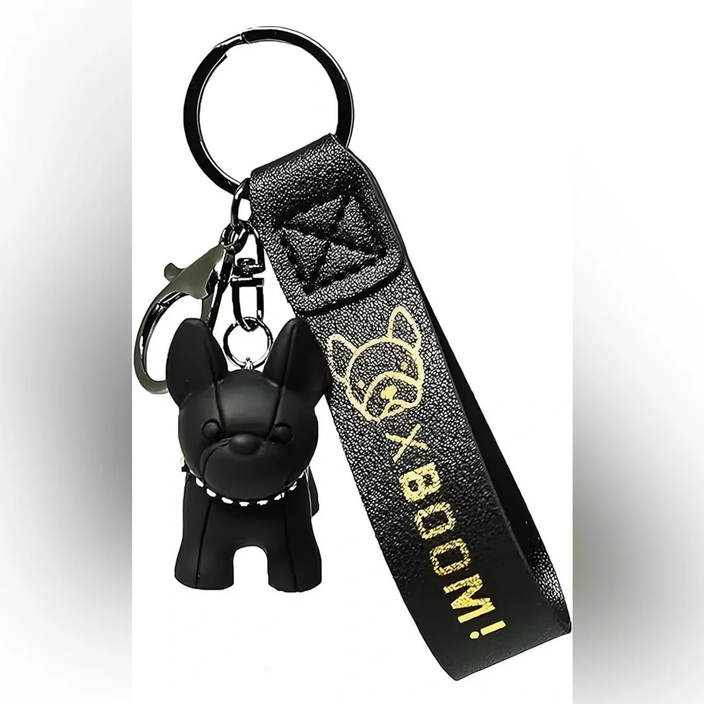 NWT French Bulldog Black Dog Keychain w/Silver Accent Collar Limited Edition - Picture 11 of 12